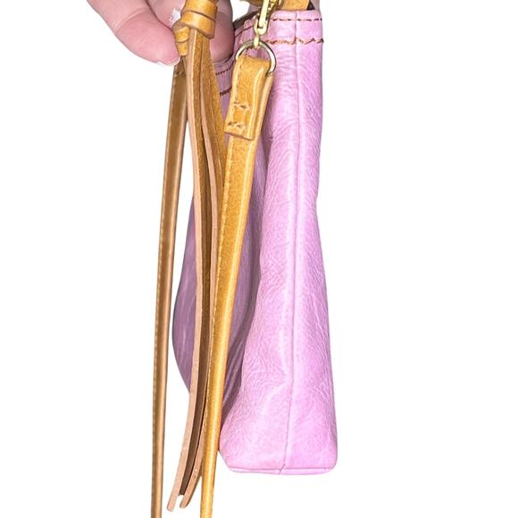 HOBO Pink and Tan Crossbody Bag with convertible wristlet strap - Picture 5 of 8